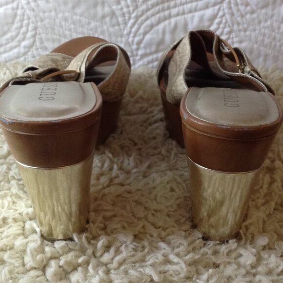 Guess Faux Leather Snake Platform "9.5", Sexy, Chunky, Trending, Girlcorehood, - Picture 3 of 5